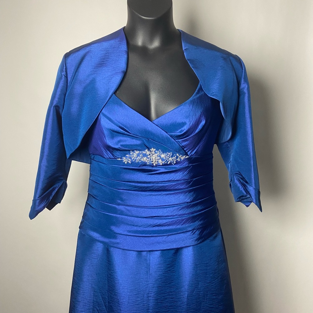 Caterina Collections Navy Blue Dress with Jacket -Size 10